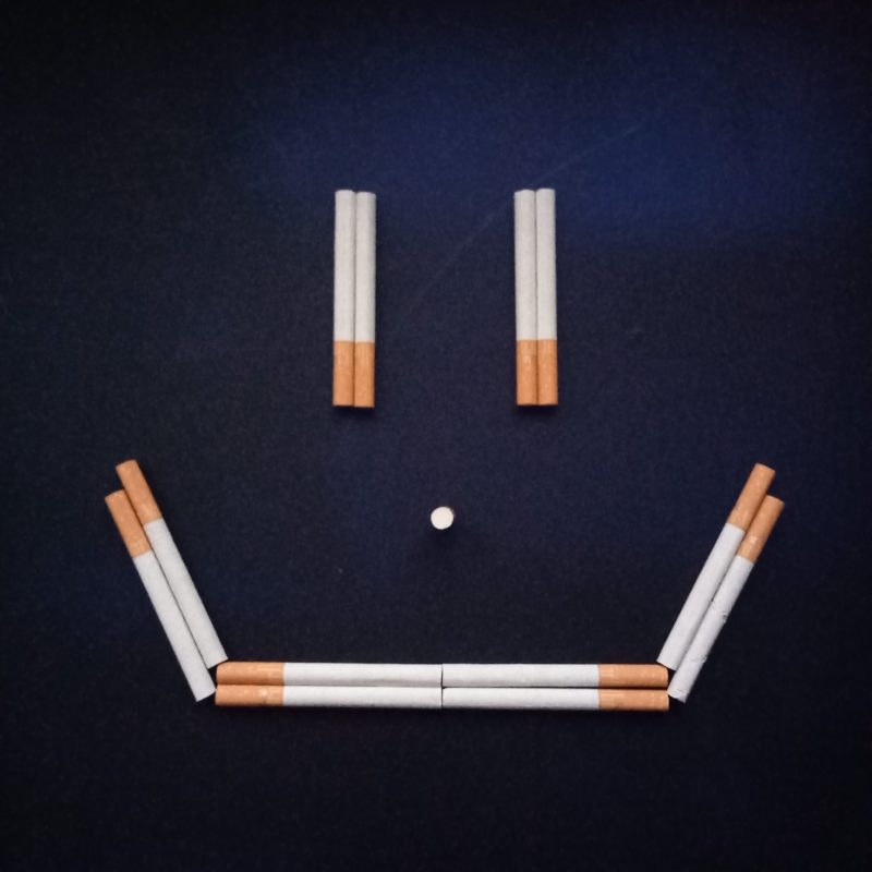 Smiley made from 13 Marlboro cigarettes // made by __ Rocket Copywriting //